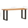 Bench with irregular edge solid acacia wood and steel 110cm by vidaXL, Benches for halls and storage - Ref: Foro24-286456, Pr...