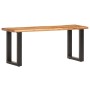 Bench with irregular edge solid acacia wood and steel 110cm by vidaXL, Benches for halls and storage - Ref: Foro24-286456, Pr...