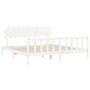 Weißer Massivholzbettrahmen mit Kopfteil 200x200 cm von vidaXL, Betten und Lattenroste - Ref: Foro24-3193487, Preis: 159,90 €...