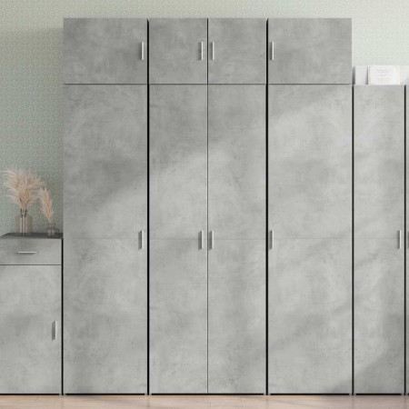 Armario de madera de ingeniería gris hormigón 70x42,5x225 cm