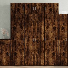 Armario de madera de ingeniería roble ahumado 70x42,5x225 cm