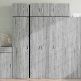 Armario de madera ingeniería gris Sonoma 70x42,5x225 cm