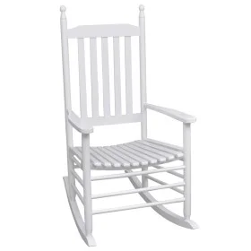 Schaukelstuhl aus Holz mit gebogenem Sitz aus weißem Holz von vidaXL, Gartenstühle - Ref: Foro24-40858, Preis: 129,71 €, Raba...