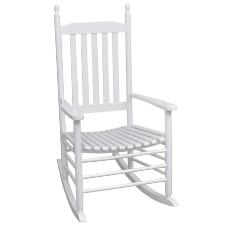 Mecedora de madera con asiento curvado madera blanca de vidaXL, Sillas de jardín - Ref: Foro24-40858, Precio: 133,58 €, Descu...