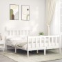 Weißer Massivholzbettrahmen mit Kopfteil 140x190 cm von vidaXL, Betten und Lattenroste - Ref: Foro24-3193317, Preis: 136,03 €...