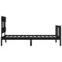 Bed frame with black solid wood headboard 100x200 cm by vidaXL, Beds and slatted bases - Ref: Foro24-3193330, Price: 130,83 €...