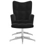 Sillón de relax con taburete terciopelo negro