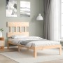 Estructura de cama con cabecero madera maciza 90x200 cm de vidaXL, Camas y somieres - Ref: Foro24-3193581, Precio: 90,17 €, D...