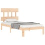 Bed frame with solid wood headboard 90x200 cm by vidaXL, Beds and slatted bases - Ref: Foro24-3193581, Price: 90,24 €, Discou...