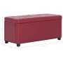 Otomana de almacenaje cuero sintético color vino tinto 87,5 cm von vidaXL, Bänke für Hallen und Lager - Ref: Foro24-281374, P...