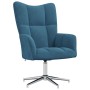 Sillón de relax con taburete terciopelo azul