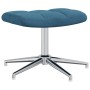 Sillón de relax con taburete terciopelo azul
