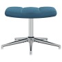 Sillón de relax con taburete terciopelo azul
