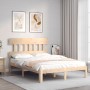 Bed frame with solid wood headboard 120x200 cm by vidaXL, Beds and slatted bases - Ref: Foro24-3193591, Price: 115,81 €, Disc...