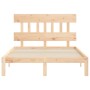 Bed frame with solid wood headboard 120x200 cm by vidaXL, Beds and slatted bases - Ref: Foro24-3193591, Price: 115,81 €, Disc...