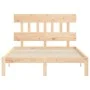 Bed frame with solid wood headboard 120x200 cm by vidaXL, Beds and slatted bases - Ref: Foro24-3193591, Price: 114,35 €, Disc...