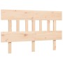 Bed frame with solid wood headboard 120x200 cm by vidaXL, Beds and slatted bases - Ref: Foro24-3193591, Price: 115,81 €, Disc...