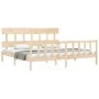 Estructura de cama de matrimonio con cabecero madera maciza de vidaXL, Camas y somieres - Ref: Foro24-3193351, Precio: 146,48...