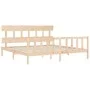 Estructura de cama de matrimonio con cabecero madera maciza de vidaXL, Camas y somieres - Ref: Foro24-3193351, Precio: 146,48...