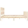 Estructura de cama de matrimonio con cabecero madera maciza de vidaXL, Camas y somieres - Ref: Foro24-3193351, Precio: 146,48...
