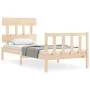 Bed frame with solid wood headboard by vidaXL, Beds and slatted bases - Ref: Foro24-3193301, Price: 89,19 €, Discount: %