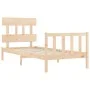 Bed frame with solid wood headboard by vidaXL, Beds and slatted bases - Ref: Foro24-3193301, Price: 89,19 €, Discount: %