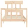 Bed frame with solid wood headboard by vidaXL, Beds and slatted bases - Ref: Foro24-3193301, Price: 89,19 €, Discount: %