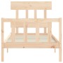 Estructura de cama con cabecero madera maciza de vidaXL, Camas y somieres - Ref: Foro24-3193301, Precio: 90,33 €, Descuento: %