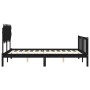Bed frame with black solid wood headboard 140x190 cm by vidaXL, Beds and slatted bases - Ref: Foro24-3193450, Price: 175,67 €...