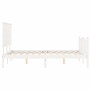 Doppelbettgestell mit weißem Massivholz-Kopfteil von vidaXL, Betten und Lattenroste - Ref: Foro24-3193372, Preis: 143,74 €, R...