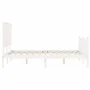 Double bed frame with white solid wood headboard by vidaXL, Beds and slatted bases - Ref: Foro24-3193372, Price: 141,86 €, Di...