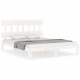 Estructura de cama con cabecero madera maciza blanco 160x200 cm de vidaXL, Camas y somieres - Ref: Foro24-3193607, Precio: 15...