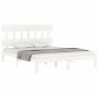 Estructura de cama con cabecero madera maciza blanco 160x200 cm de vidaXL, Camas y somieres - Ref: Foro24-3193607, Precio: 15...