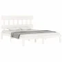 Estructura de cama con cabecero madera maciza blanco 160x200 cm de vidaXL, Camas y somieres - Ref: Foro24-3193607, Precio: 14...