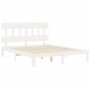 Weißer Massivholzbettrahmen mit Kopfteil 160x200 cm von vidaXL, Betten und Lattenroste - Ref: Foro24-3193607, Preis: 151,88 €...