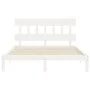Estructura de cama con cabecero madera maciza blanco 160x200 cm de vidaXL, Camas y somieres - Ref: Foro24-3193607, Precio: 14...