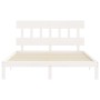 Weißer Massivholzbettrahmen mit Kopfteil 160x200 cm von vidaXL, Betten und Lattenroste - Ref: Foro24-3193607, Preis: 151,88 €...