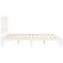 Weißer Massivholzbettrahmen mit Kopfteil 160x200 cm von vidaXL, Betten und Lattenroste - Ref: Foro24-3193607, Preis: 151,88 €...