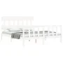 White solid wood bed frame with headboard 160x200 cm by vidaXL, Beds and slatted bases - Ref: Foro24-3193347, Price: 139,03 €...