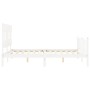 White solid wood bed frame with headboard 160x200 cm by vidaXL, Beds and slatted bases - Ref: Foro24-3193347, Price: 140,82 €...