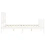 White solid wood bed frame with headboard 160x200 cm by vidaXL, Beds and slatted bases - Ref: Foro24-3193347, Price: 139,03 €...