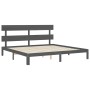 Estructura de cama con cabecero madera maciza gris 200x200cm de vidaXL, Camas y somieres - Ref: Foro24-3193553, Precio: 174,9...