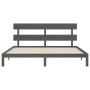 Gray solid wood bed frame with headboard 200x200cm by vidaXL, Beds and slatted bases - Ref: Foro24-3193553, Price: 175,04 €, ...