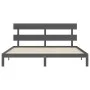 Gray solid wood bed frame with headboard 200x200cm by vidaXL, Beds and slatted bases - Ref: Foro24-3193553, Price: 172,51 €, ...