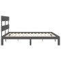 Gray solid wood bed frame with headboard 200x200cm by vidaXL, Beds and slatted bases - Ref: Foro24-3193553, Price: 175,04 €, ...