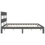 Gray solid wood bed frame with headboard 200x200cm by vidaXL, Beds and slatted bases - Ref: Foro24-3193553, Price: 172,51 €, ...