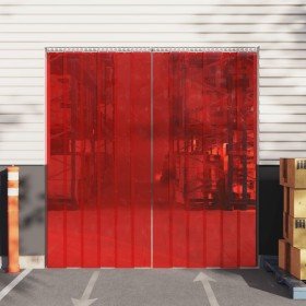 Tira de cortina para puertas PVC rojo 200x1,6 mm 50 m Tira de cortina para puertas PVC rojo 200x1,6 mm 50 m
