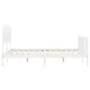Double bed frame with white solid wood headboard by vidaXL, Beds and slatted bases - Ref: Foro24-3193472, Price: 137,82 €, Di...