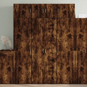 Aparador alto madera de ingeniería roble ahumado 70x42,5x185 cm