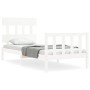 Weißer Massivholzbettrahmen mit Kopfteil 90x200 cm von vidaXL, Betten und Lattenroste - Ref: Foro24-3193322, Preis: 93,59 €, ...